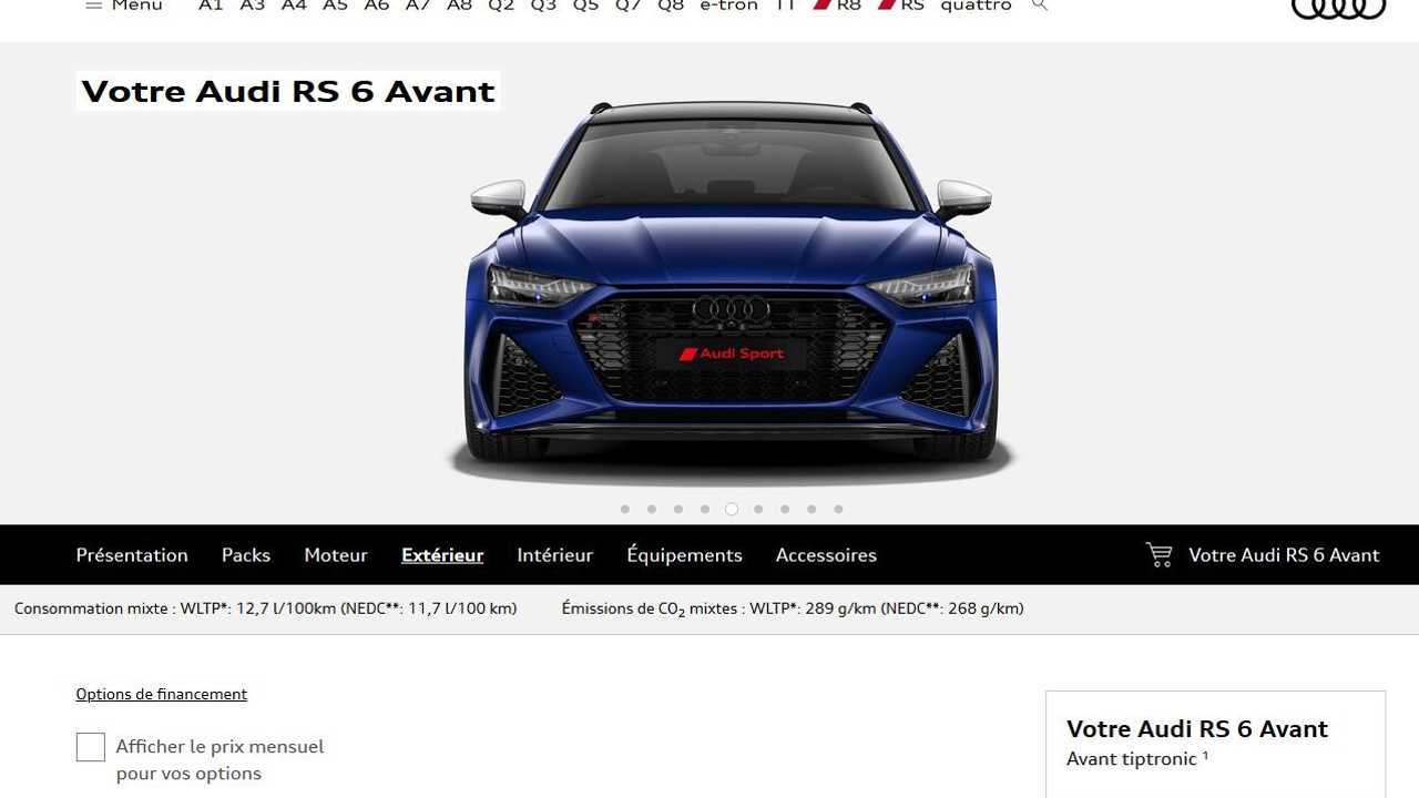 Configuration Audi RS 6 Avant