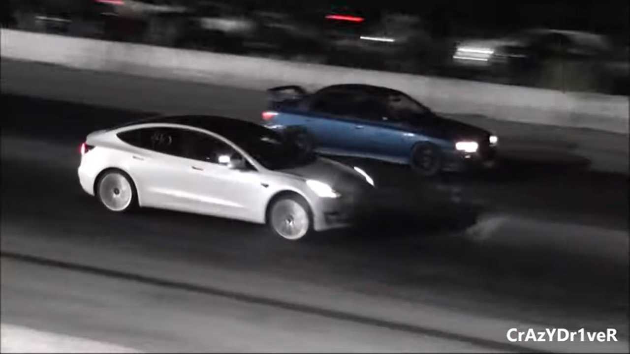 This Tesla Model 3 Leaving Smoking Diesels Behind Is A Metaphor