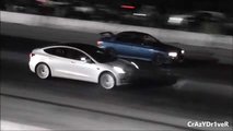 This Tesla Model 3 Leaving Smoking Diesels Behind Is A Metaphor