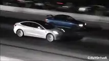 This Tesla Model 3 Leaving Smoking Diesels Behind Is A Metaphor