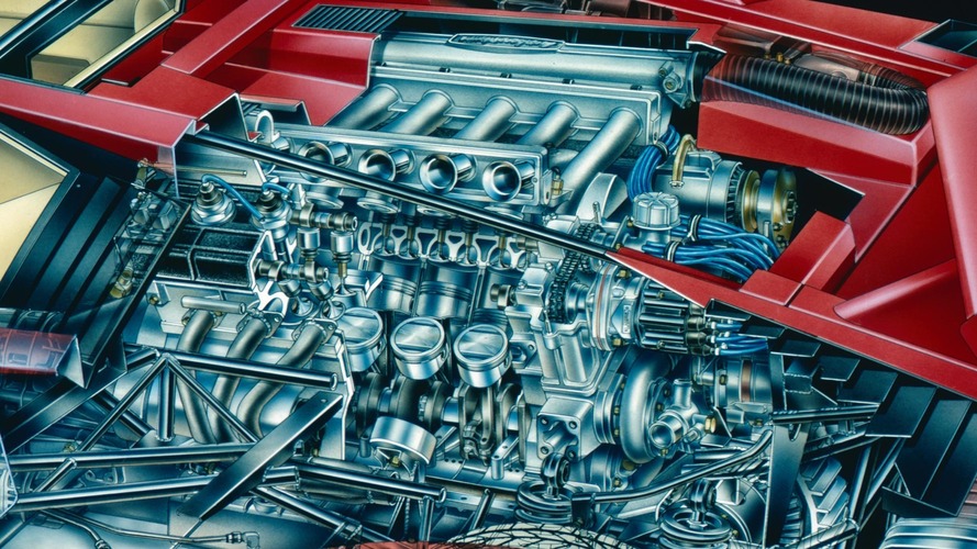 Lamborghini Countach cutaway drawing by David Kimble