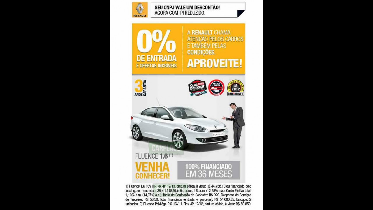 Renault Fluence 1.6 16V Hi-Flex 2013 já está à venda por R$ 44.758,10 para PJ