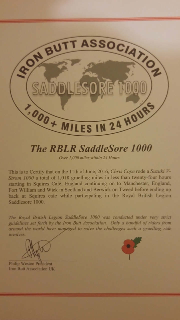 My Iron Butt certificate
