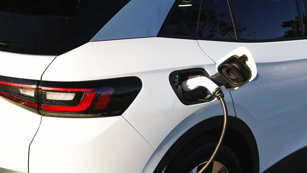 Volkswagen ID.4 charging at the Volkswagen Group of America's IECC Silicon Valley Campus