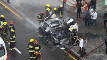 Maserati Quattroporte burns in Azerbaijan