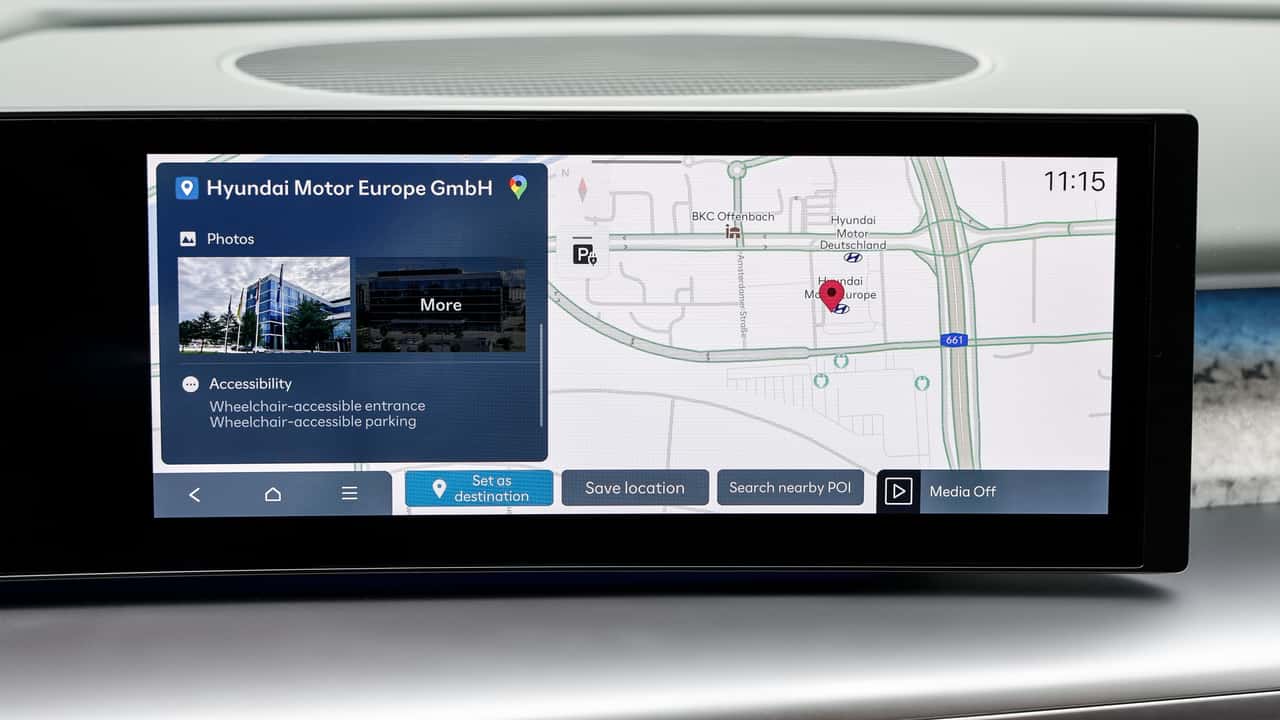 Hyundai-Touchscreen mit Navigationskarte