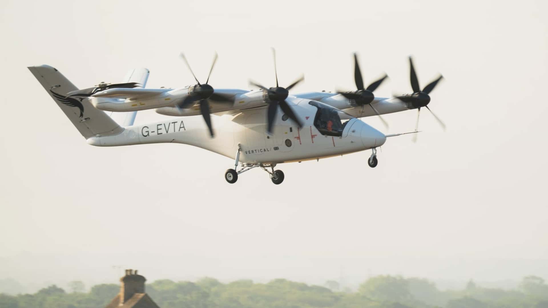 Taxi aereo elettrico vola da un aeroporto all'altro