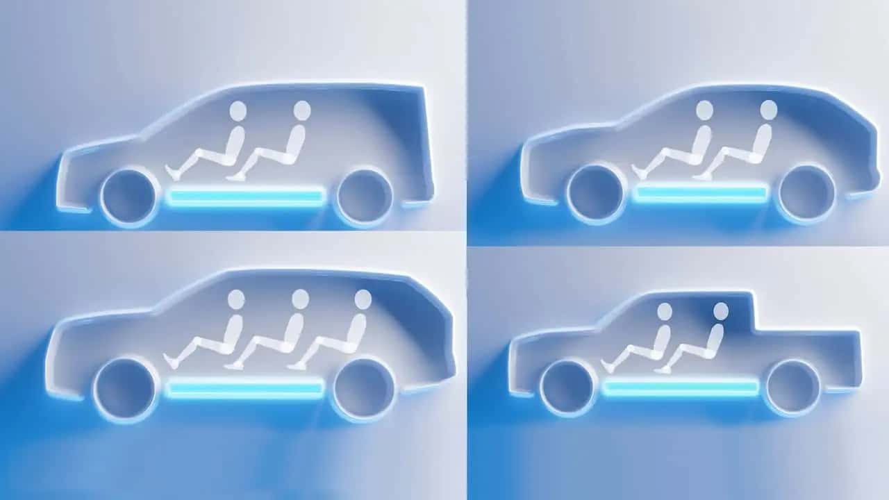 Fords neue Elektroauto-Plattform (Schemabilder)