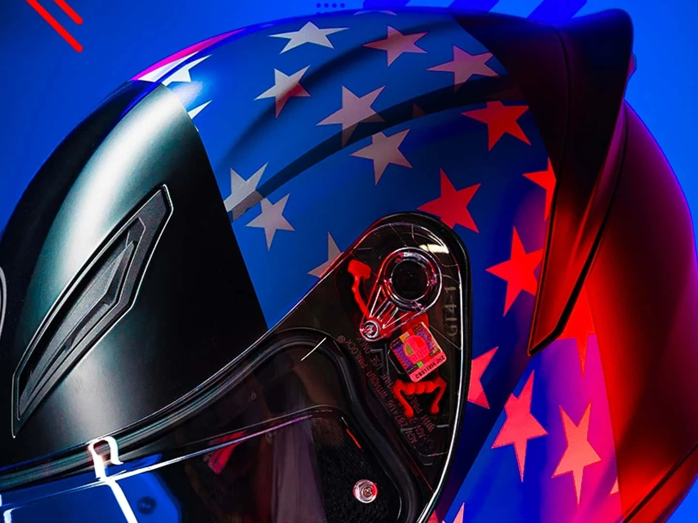 full faceamerican flag motorcycle helmets AHR RUN-F DOT Face Helmet Dual Visor with Aero Spoiler and Ultravision visor AGV - K1 S Us