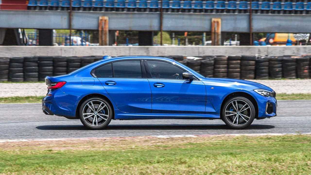 El BMW M340 xDrive giró en el Gálvez. Fotos: Hernando Pollicelli