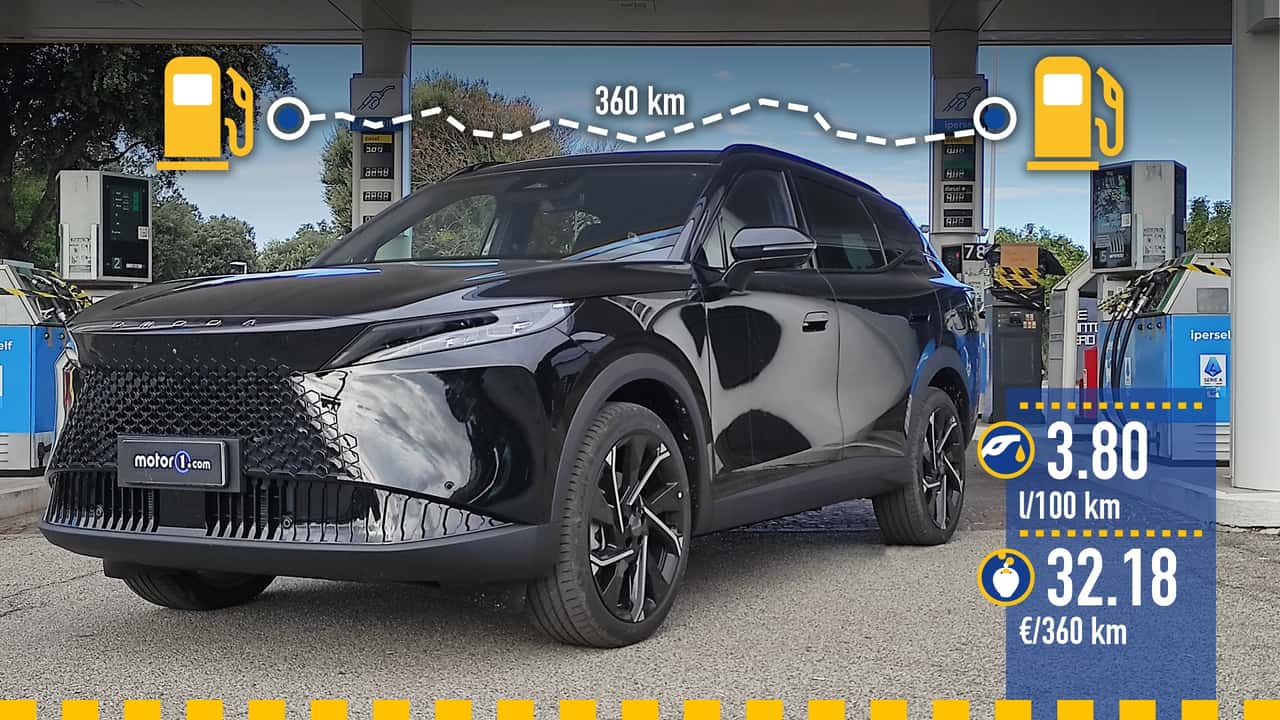 Omoda 7 ibrida plug-in (2026), la prova consumi