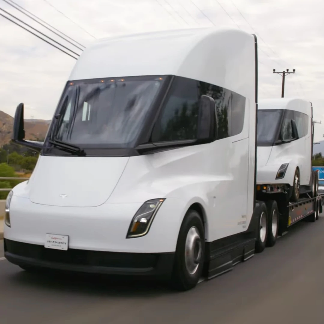 Watch Jay Leno Drive Tesla Semi And Tow Another Semi With It