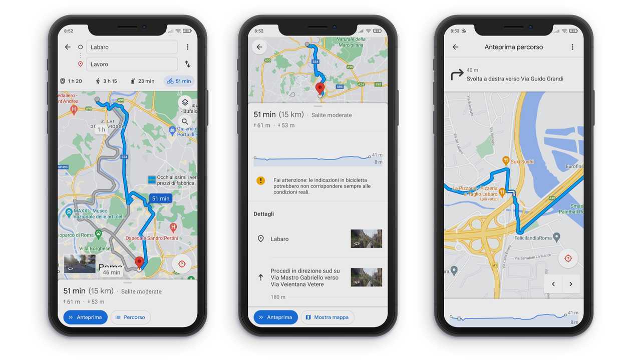 Foto app Google Maps bici
