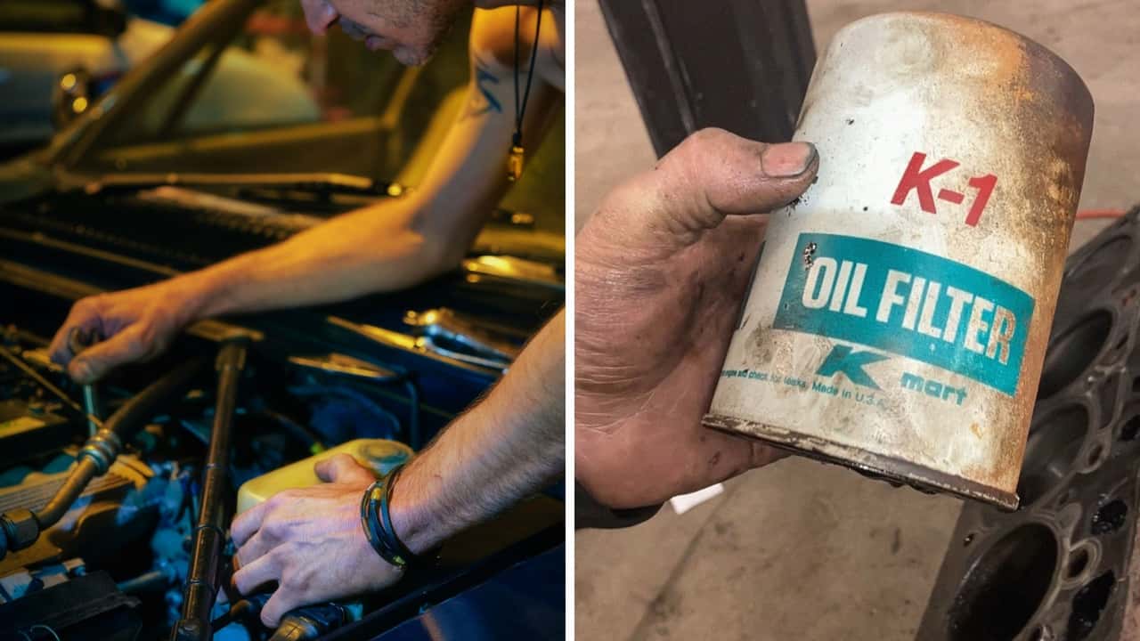 Mechanic Works On Late-Model Ford