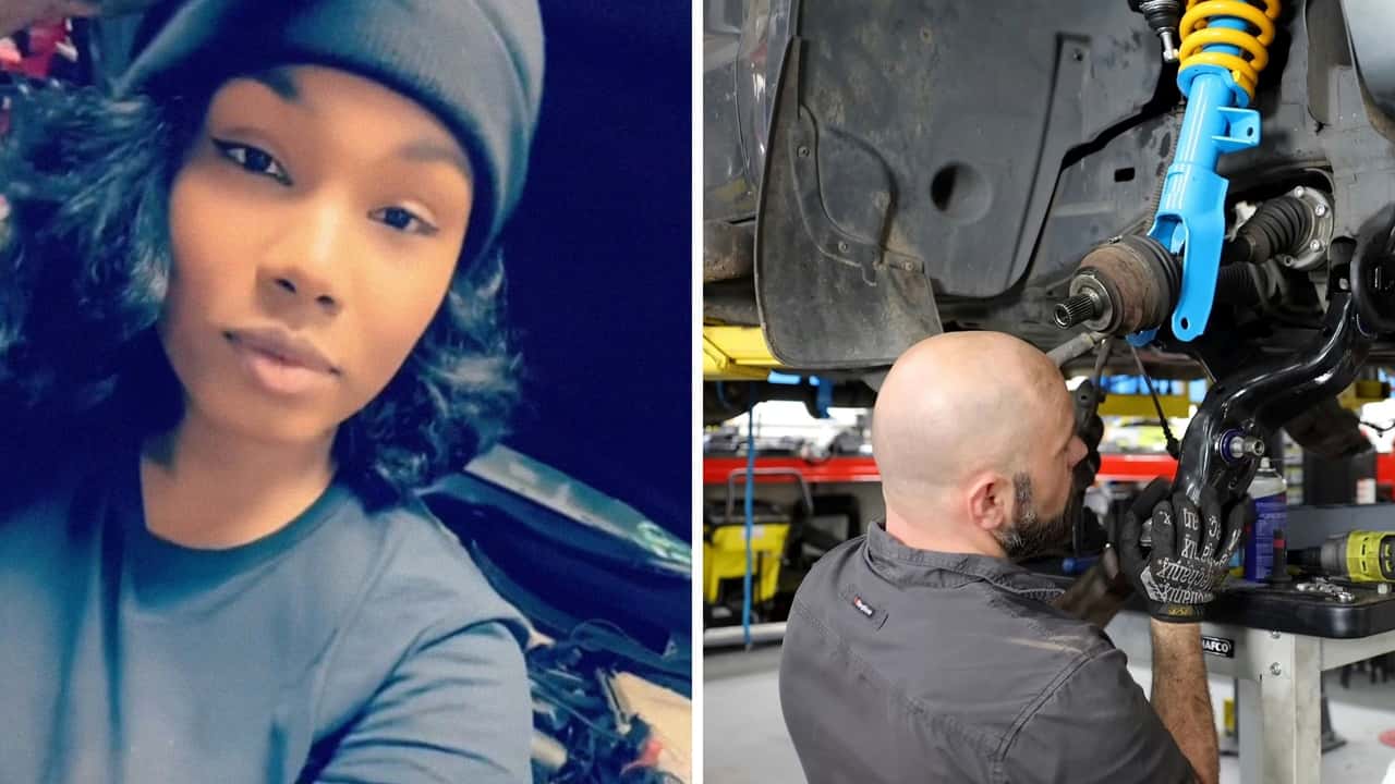 Georgia woman takes her truck to get an oil change. Then she notices it’s slipping off the lift