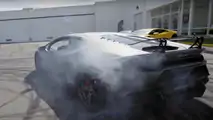 Lamborghini Huracan drifts at dealer