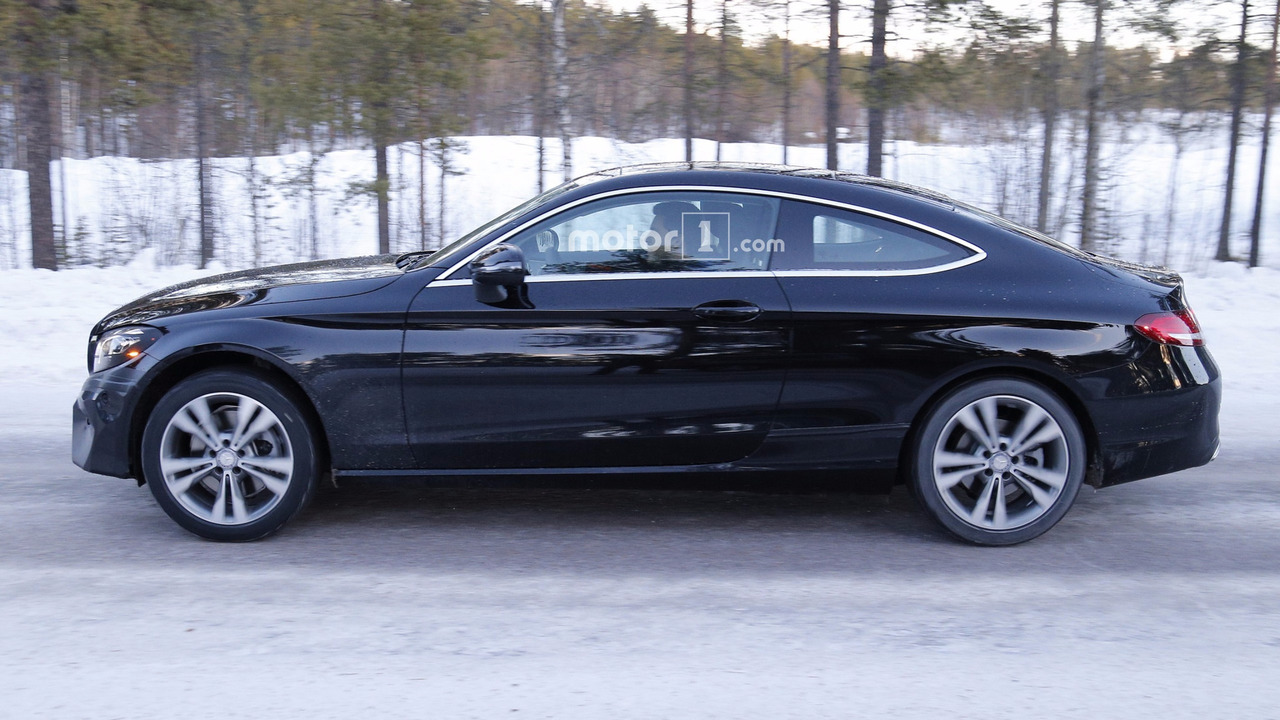 Mercedes C Class Coupe Facelift Spied With New Headlights