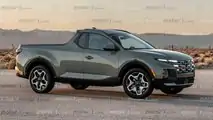Hyundai Santa Cruz Zweitürer Pickup Inoffizielle Rendering-Seitenansicht