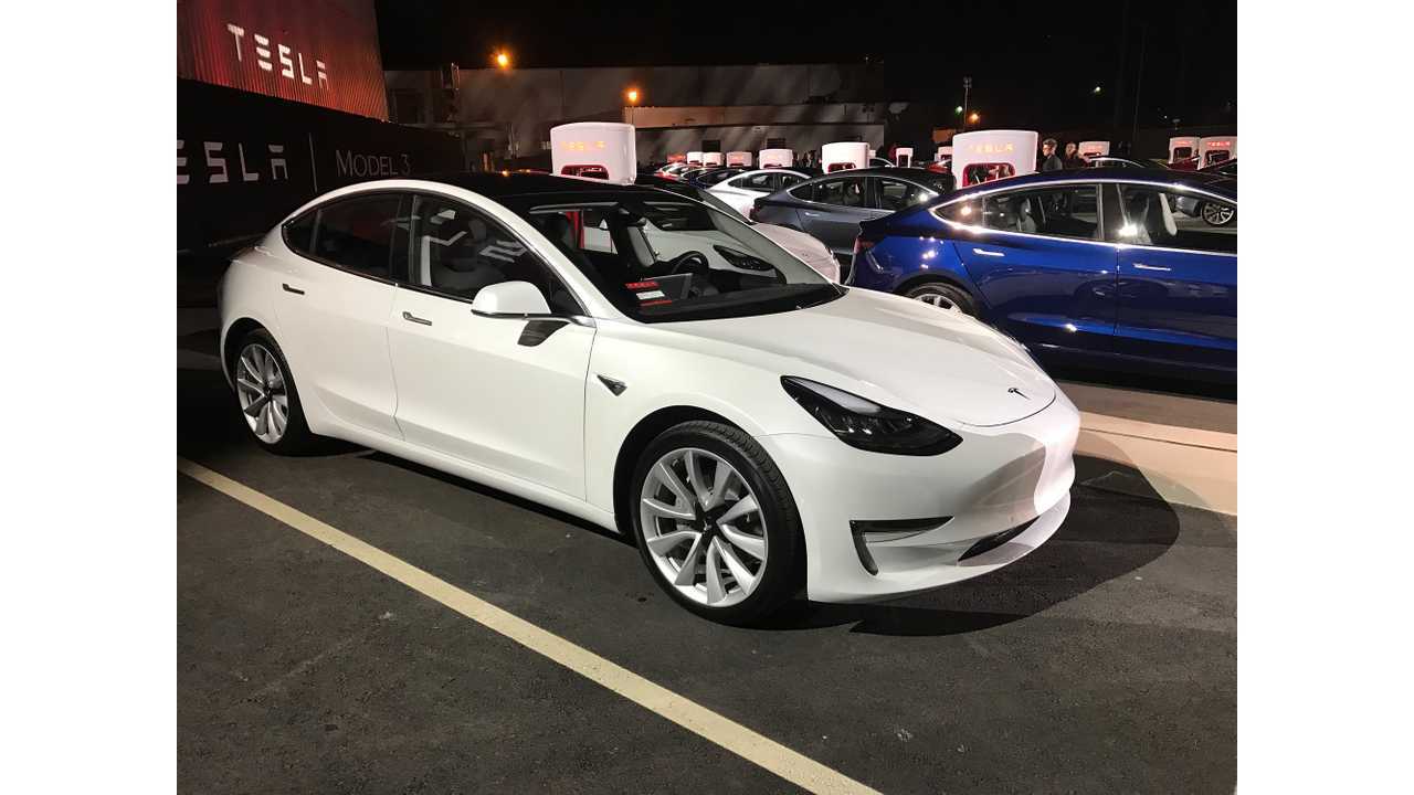 Tesla Model 3 at handover event