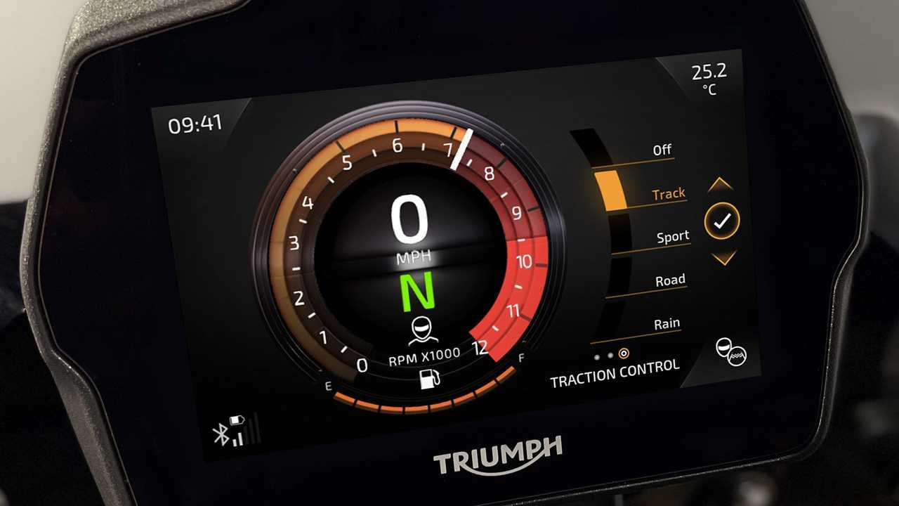 2021 Triumph Speed Triple 1200 RS, Detail, Display, Riding Modes