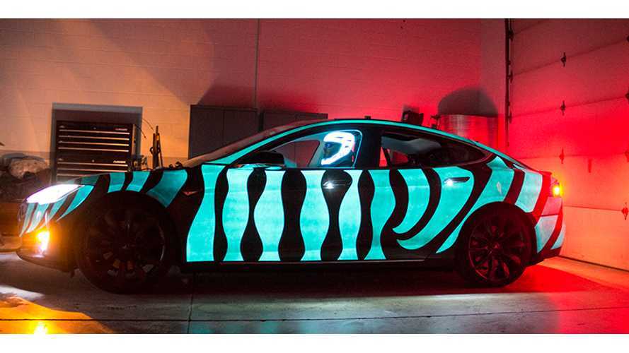 Light Up Your Tesla Model S With Electroluminescent Paint Video