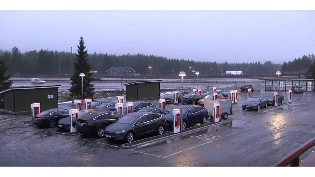 Tesla Supercharger in Nebbenes, Norway (source: Bjørn Nyland)