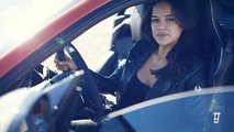 Michelle Rodriguez drives the Jaguar F-Type SVR
