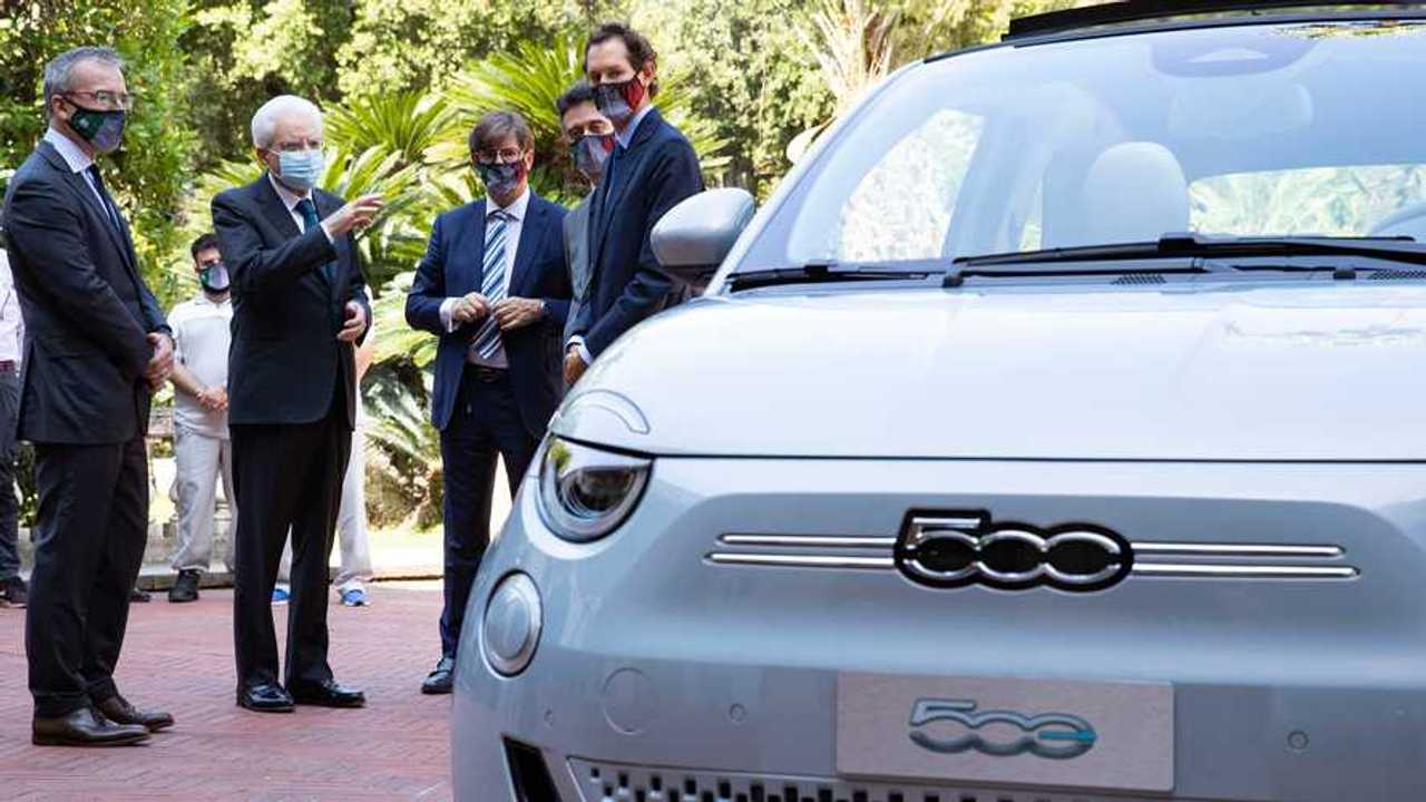 La Fiat 500 elettrica da Mattarella