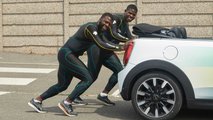 Jamaican bobsleigh team trains with a Mini