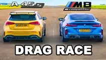 BMW M8 vs Mercedes-AMG A45 S Drag Race