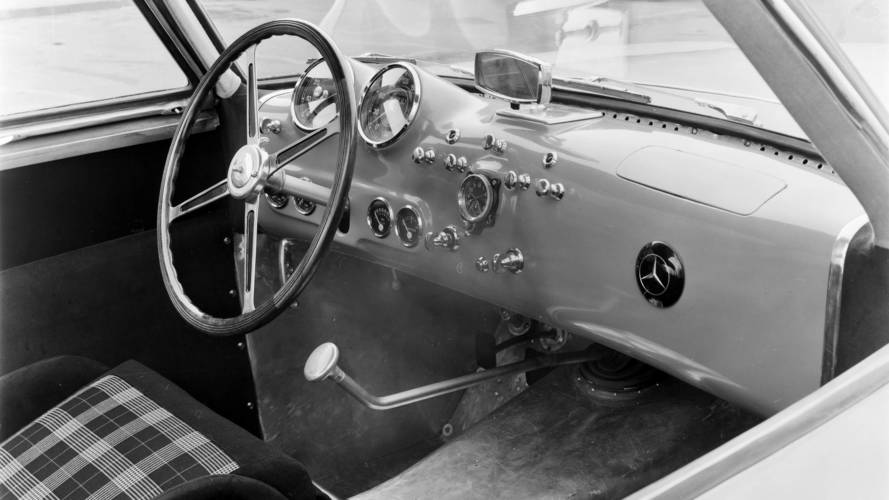 Mercedes 300 SL with plaid upholstery