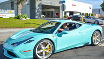 Ferrari 458 Speciale with Tiffany Blue paint
