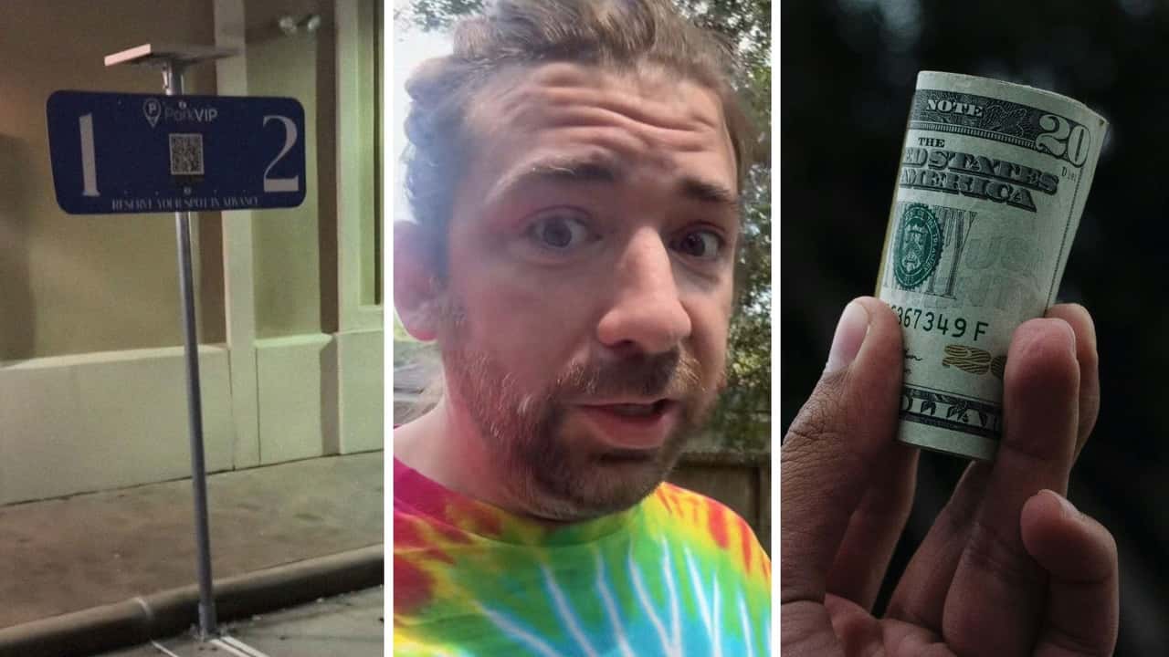 Man goes to shopping center. Then he spots the new VIP parking spots for $12