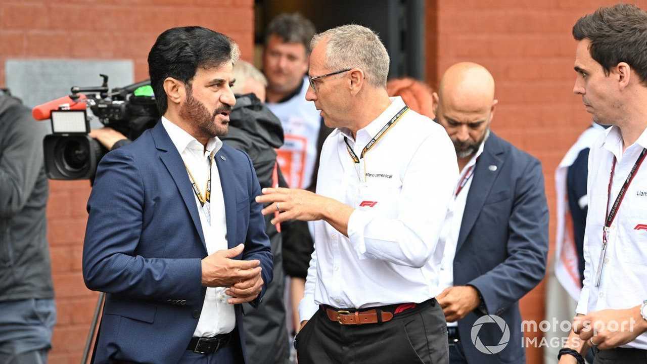 Mohammed bin Sulayem with Stefano Domenicali at Audi F1 presentation 2022