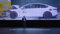 Nio Event Berlin 2022: Nio hat sogar einen neuen Crashtest erfunden, den Frontalaufprall auf einen Pfahl