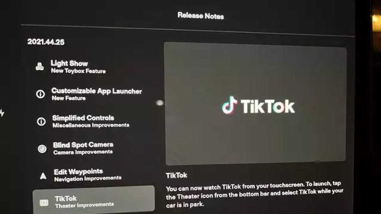 TikTok su Tesla