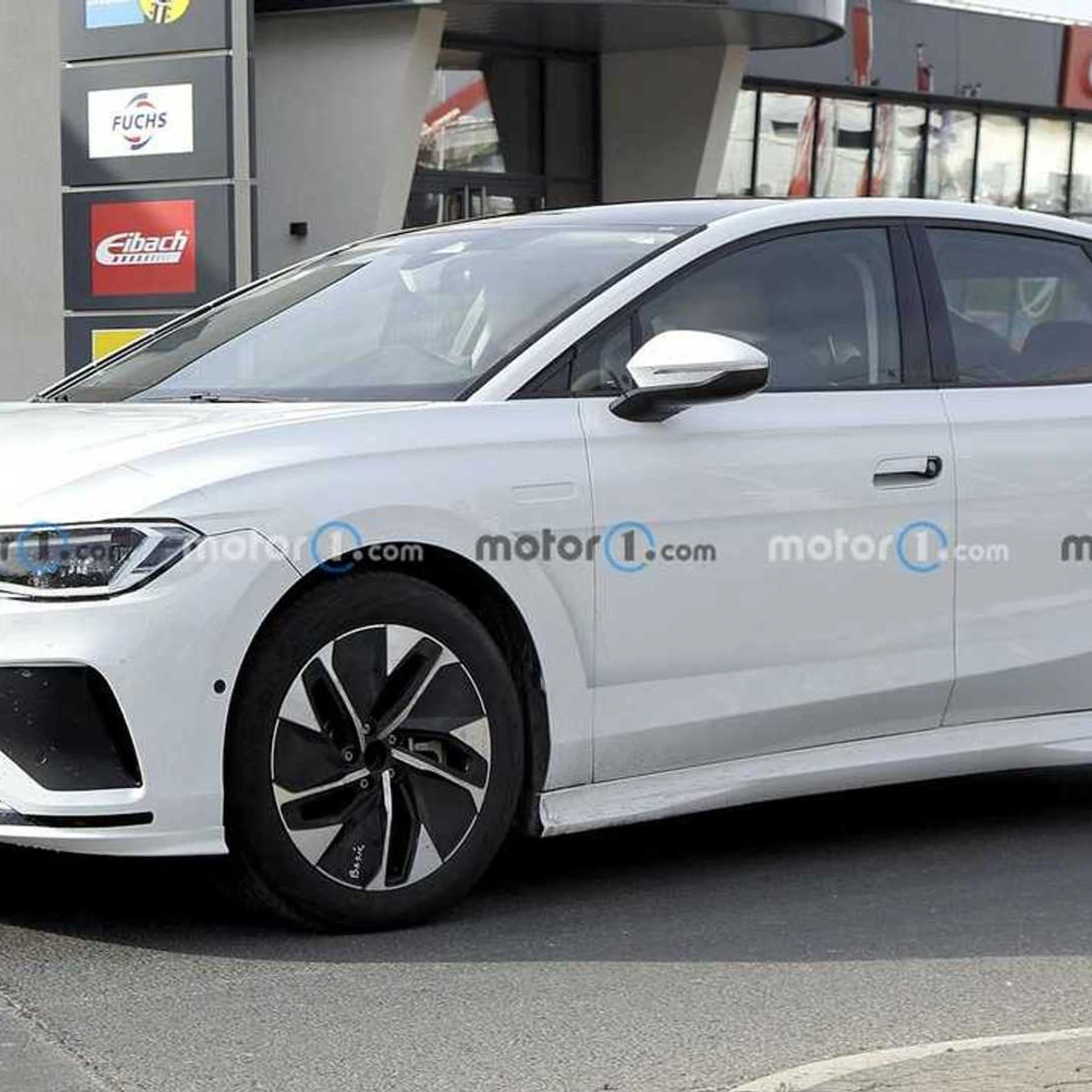2024 VW ID. Aero Stalked In Traffic Looking Awkward Due To Deceiving Camo