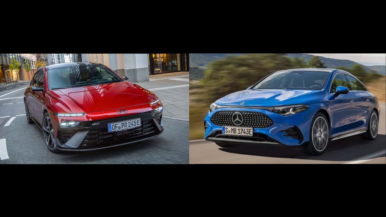 Collage: Hyundai Ioniq 6 und Mercedes CLA EQ