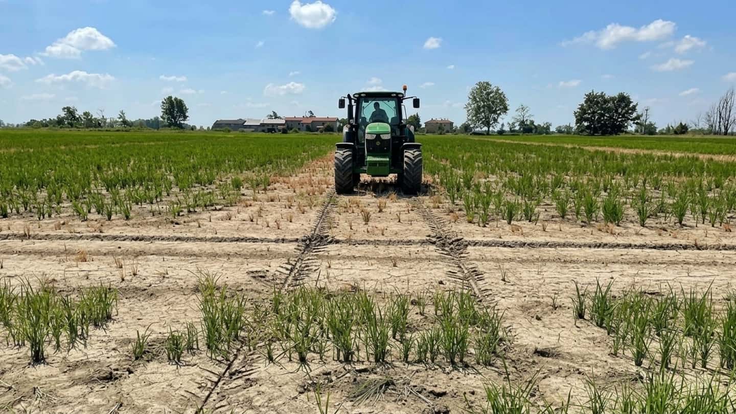 Risaie piemontesi in crisi per la siccità