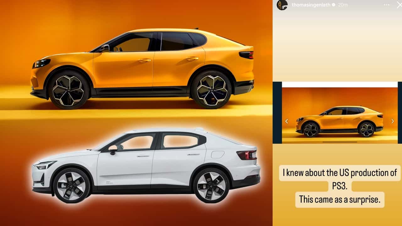 Polestar 2 und Ford Capri im Vergleich und das Posting von Thomas Ingenlath