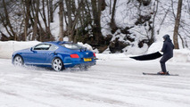Bentley Continental GT pulls ski joring champion Franco Moro at Gstaad 2012 07.02.2012