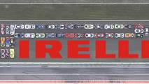 Pirelli recreates logo using GT3 cars at Monza