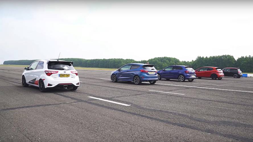 Mega Drag Race: Polo GTI, Fiesta ST, Mini JCW, Yaris GRMN, 208 GTi