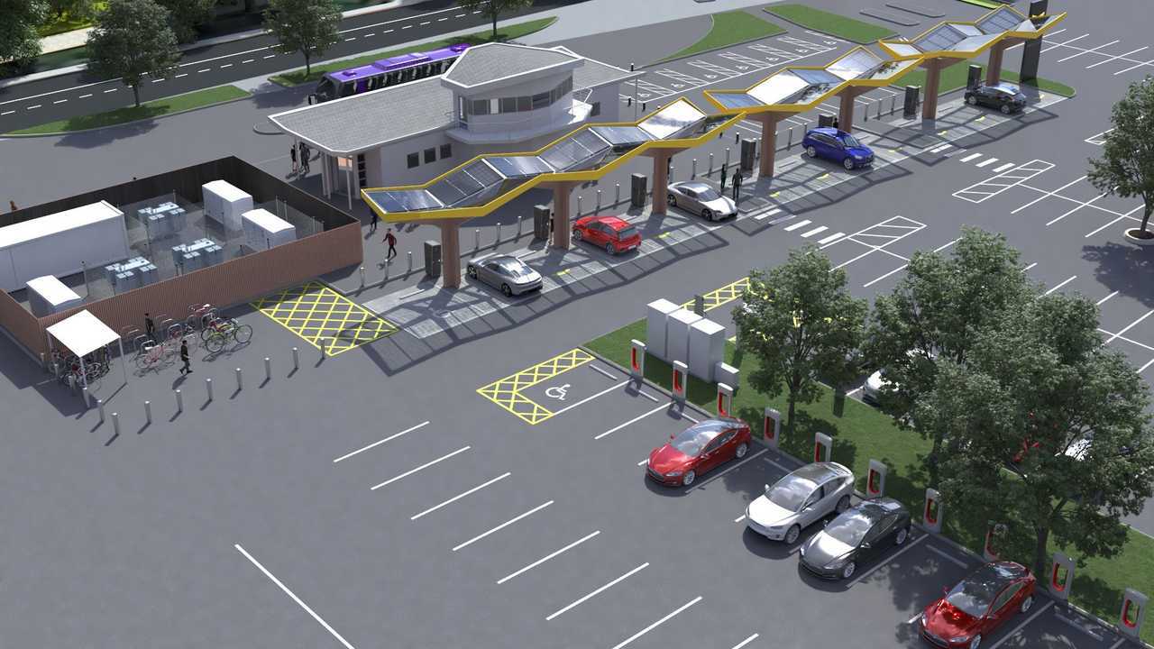 Fastned fast charging station (planned) at the Energy Superhub Oxford, UK.