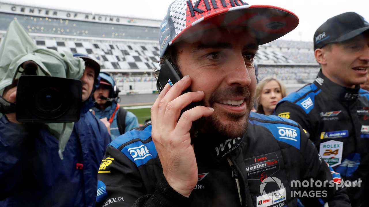Fernando Alonso victory celebration at Daytona 24 2018