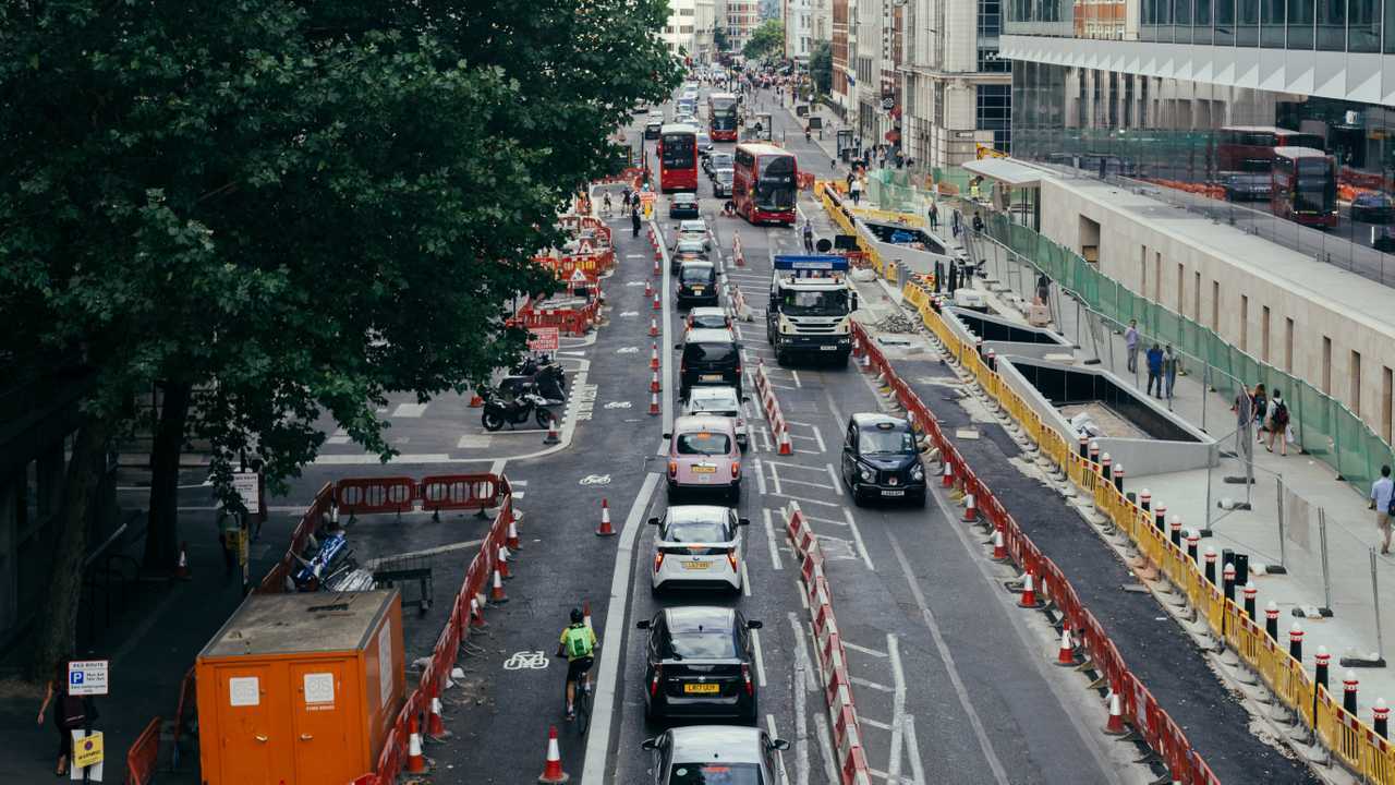 maintenance work on the Farringdon Street in Holborn London