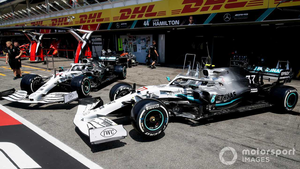 Mercedes AMG F1 W10 with special 125th year in motorsport livery