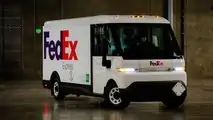 The first BrightDrop EV600 electric vans delivered to FedEx