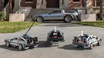 Ritorno al futuro DeLorean Lego posteriore con lato auto reale