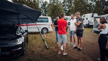 Campamento para empleados de Porsche en Le Mans